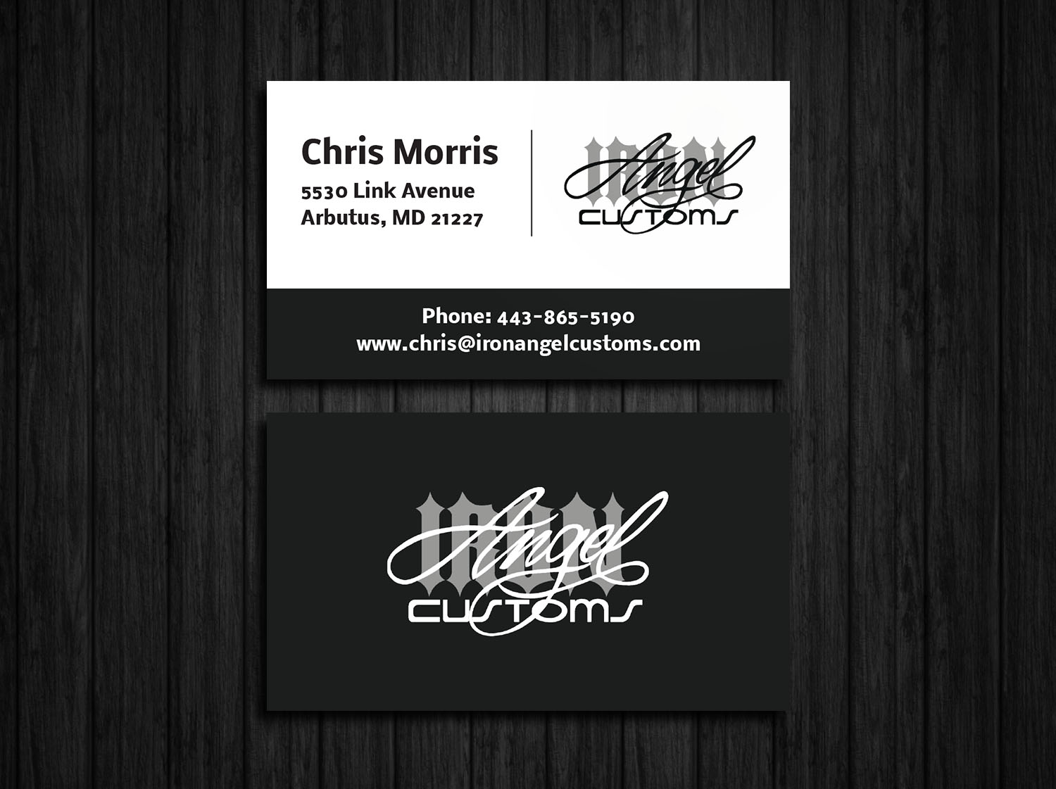 Business Card Design by Tripti Ranjan Gain for IRON ANGEL CUSTOMS INC | Design #21309822