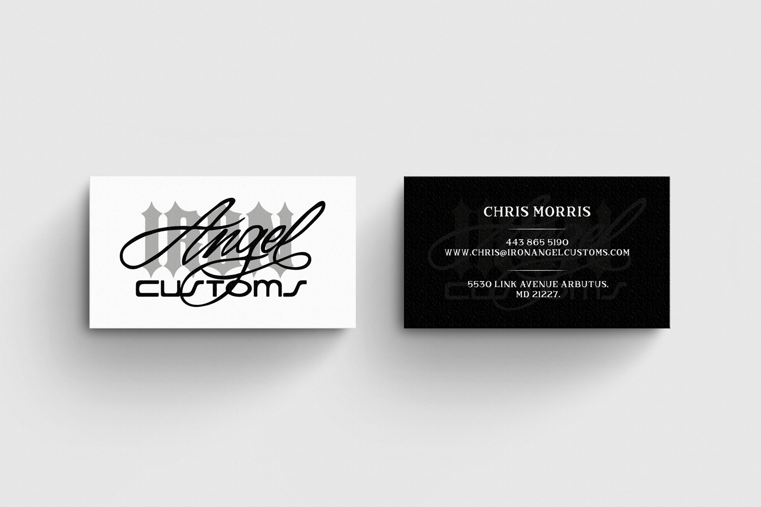 Visitenkarten-Design von Yooo für IRON ANGEL CUSTOMS INC | Design #21347144