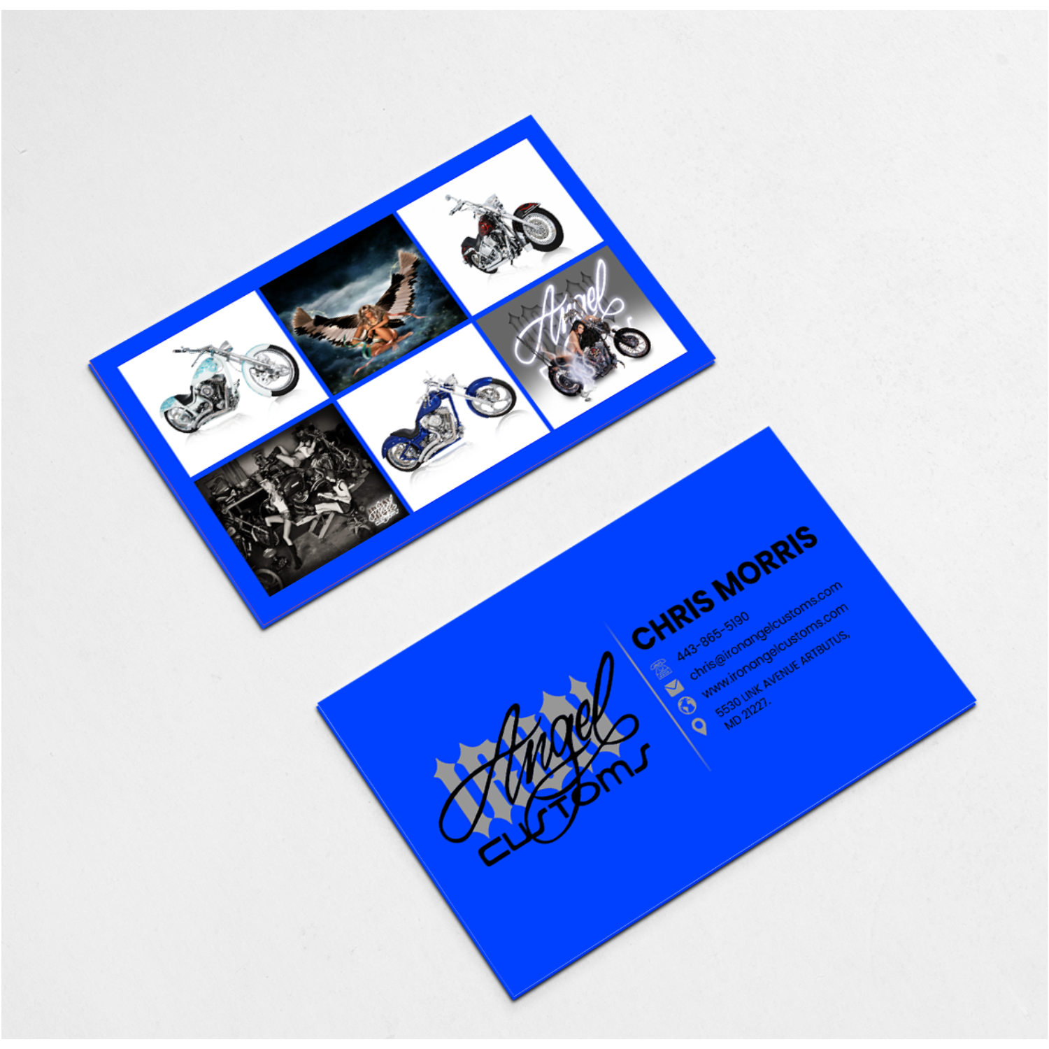 Visitenkarten-Design von orlaslim für IRON ANGEL CUSTOMS INC | Design #21343908