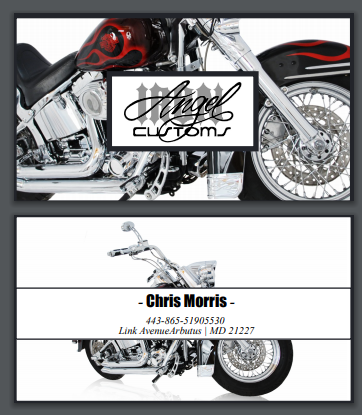 Visitenkarten-Design von Elizaveta M für IRON ANGEL CUSTOMS INC | Design #21274499