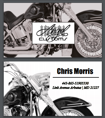 Visitenkarten-Design von Elizaveta M für IRON ANGEL CUSTOMS INC | Design #21274613