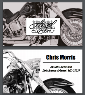 Visitenkarten-Design von Elizaveta M für IRON ANGEL CUSTOMS INC | Design: #21274613