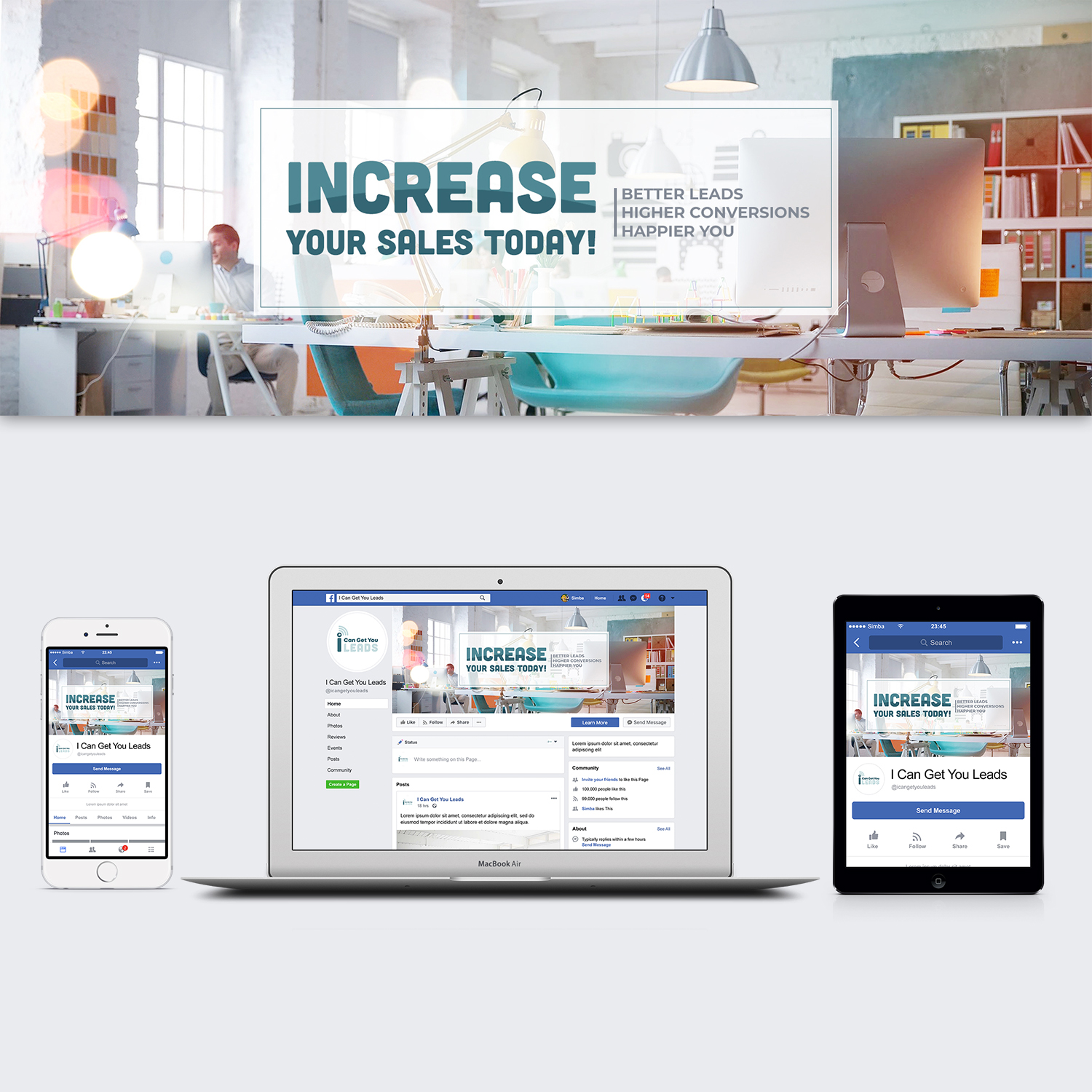 Design Facebook par SimbaLeo pour I Can Get You Leads | Design #21282466