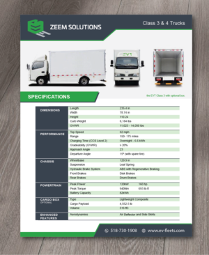 Truck specs with Zeem info | Design de Flyer par alex989