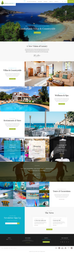 Diseño Wordpress por Tishwilson para GREEN AND BLUE VILLAS IBIZA SL | Diseño #21622209