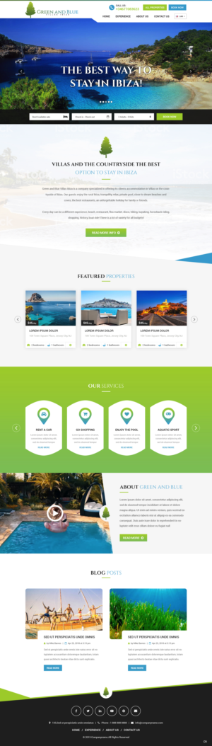 Wordpress Design by pb for GREEN AND BLUE VILLAS IBIZA SL | Design: #21622504