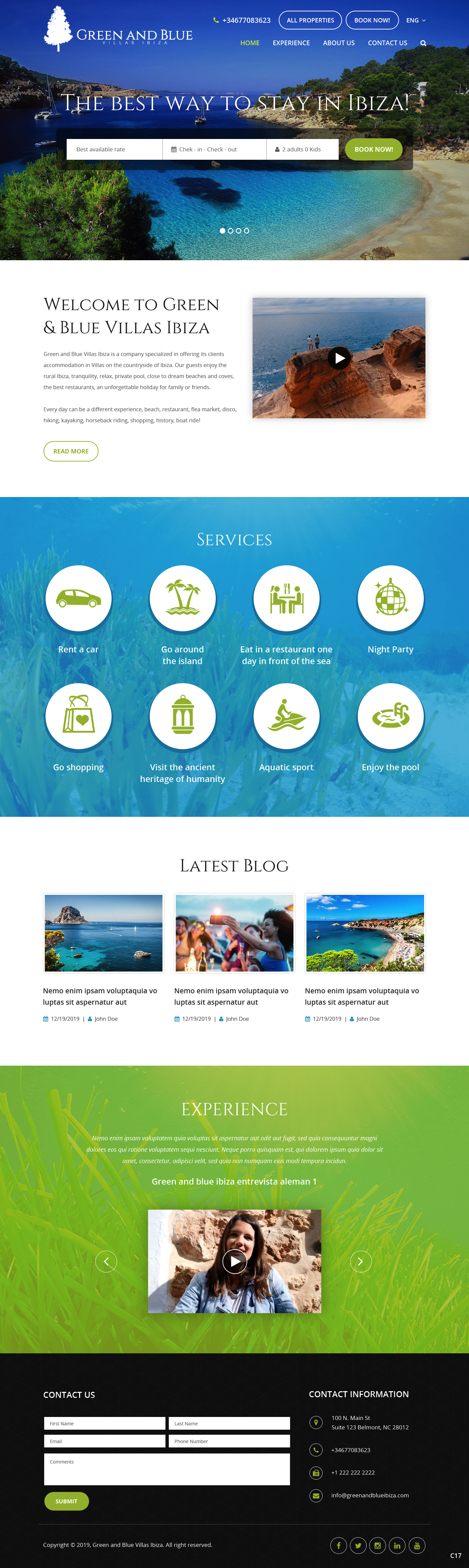 Wordpress Design by pb for GREEN AND BLUE VILLAS IBIZA SL | Design #21622505