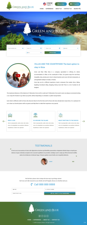 Wordpress Design by pb for GREEN AND BLUE VILLAS IBIZA SL | Design: #21622506
