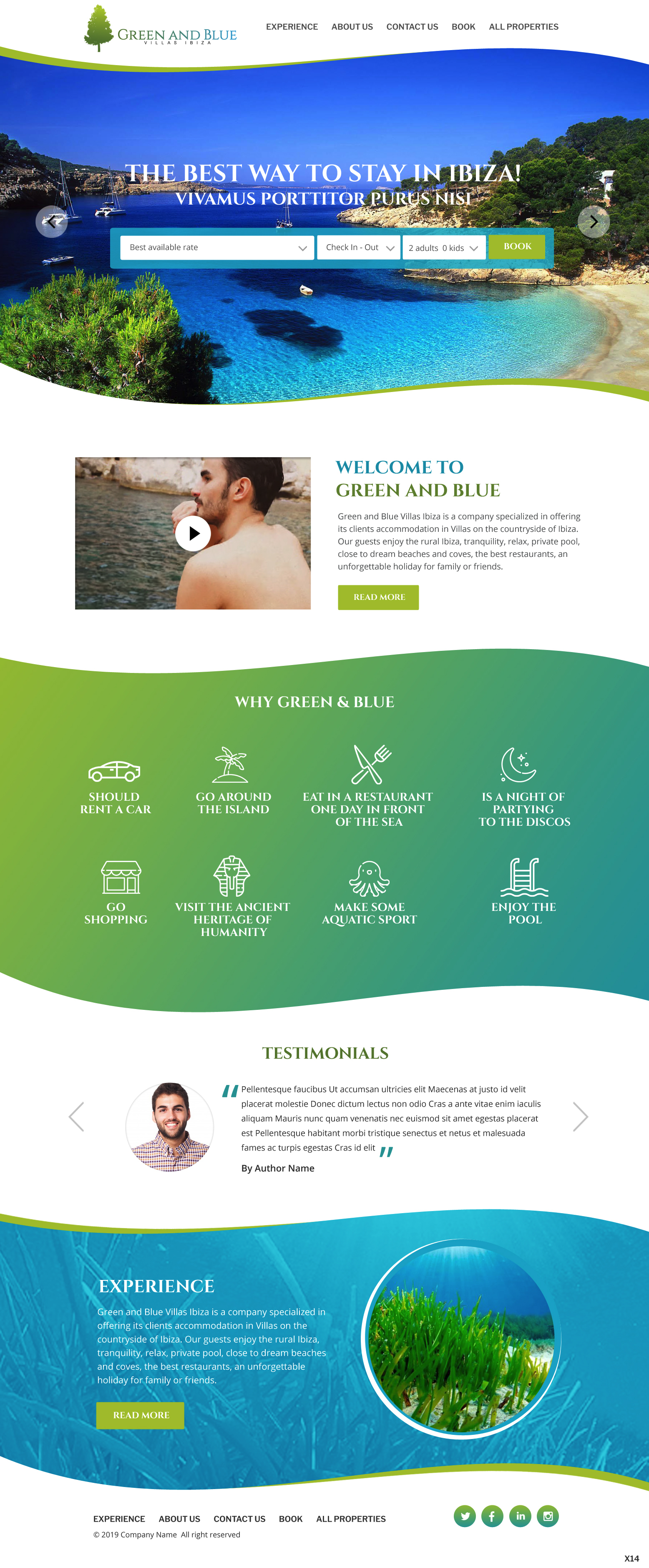 Wordpress Design by pb for GREEN AND BLUE VILLAS IBIZA SL | Design #21622508