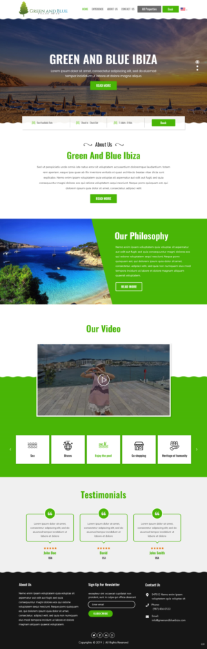 Wordpress Design by pb for GREEN AND BLUE VILLAS IBIZA SL | Design: #21622509