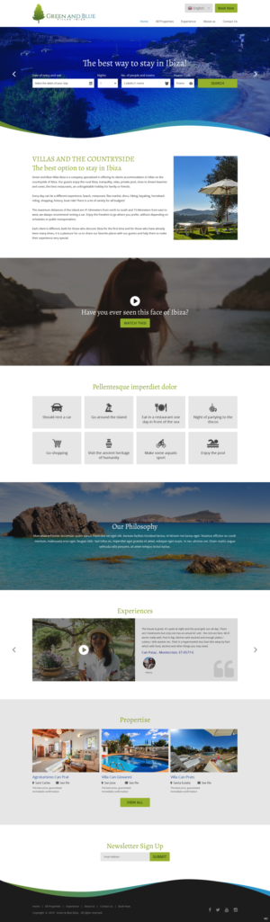 Wordpress Design by pb for GREEN AND BLUE VILLAS IBIZA SL | Design: #21622510