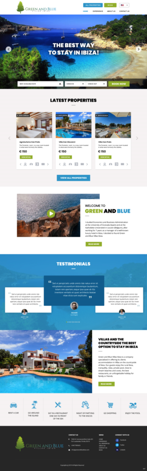 Wordpress Design by pb for GREEN AND BLUE VILLAS IBIZA SL | Design: #21622511