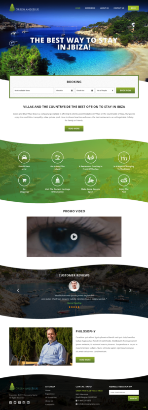 Wordpress Design by pb for GREEN AND BLUE VILLAS IBIZA SL | Design: #21629686