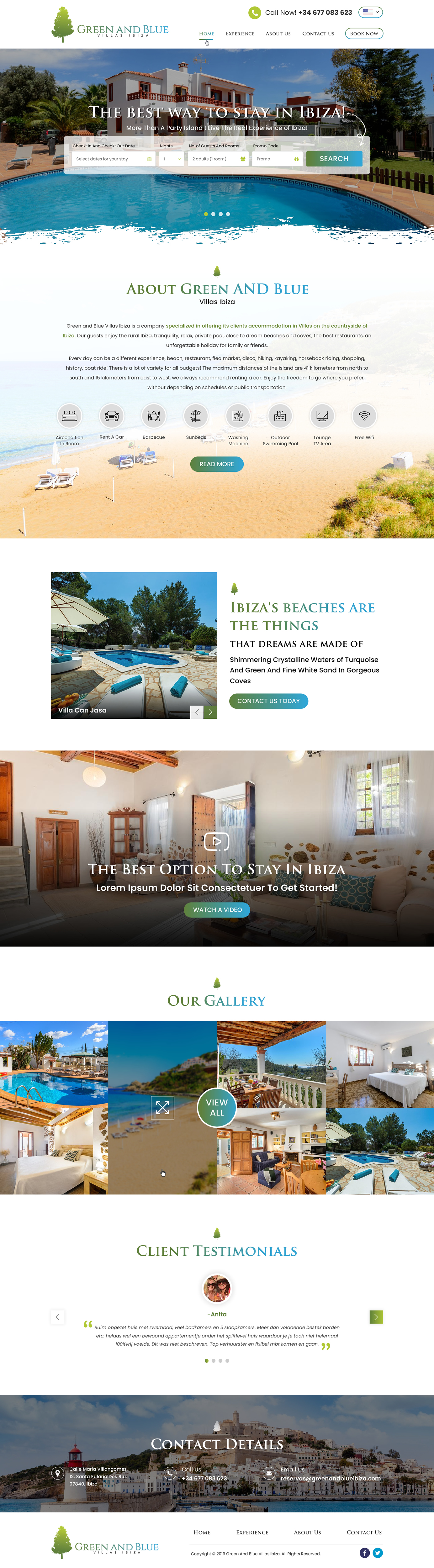 Wordpress Design by Sbss for GREEN AND BLUE VILLAS IBIZA SL | Design #21632720