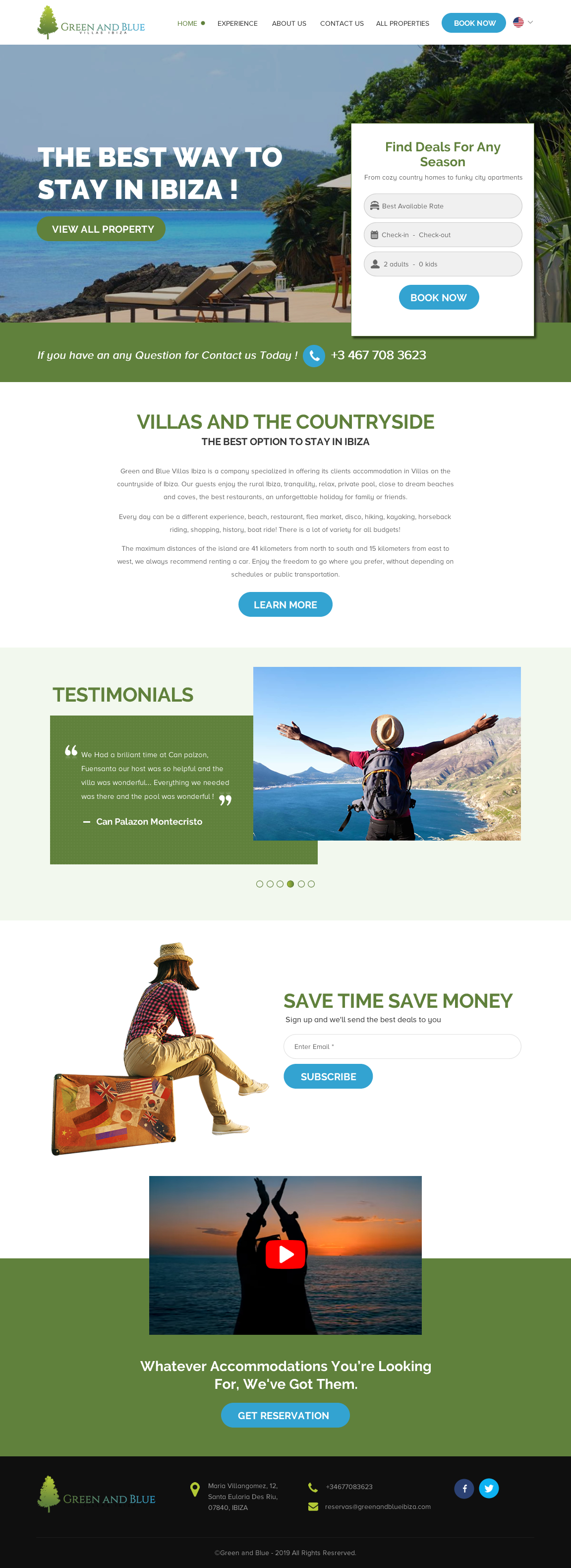 Diseño Wordpress por rightway para GREEN AND BLUE VILLAS IBIZA SL | Diseño #21623020