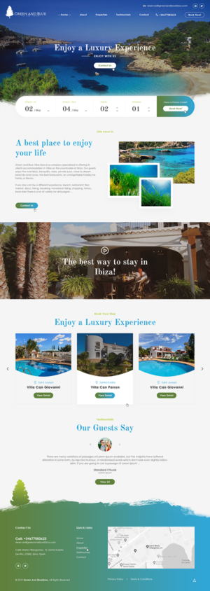 Wordpress Design by Ved Web Services for GREEN AND BLUE VILLAS IBIZA SL | Design: #21625125