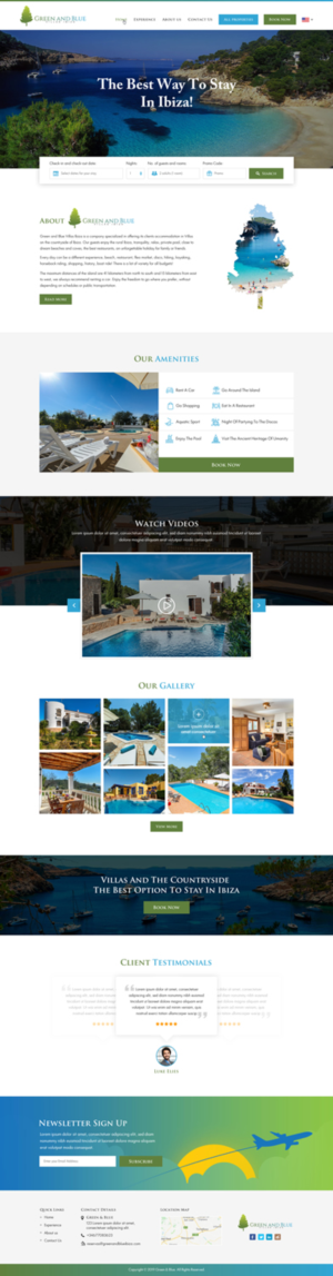 Diseño Wordpress por Creative Design para GREEN AND BLUE VILLAS IBIZA SL | Diseño #21648789