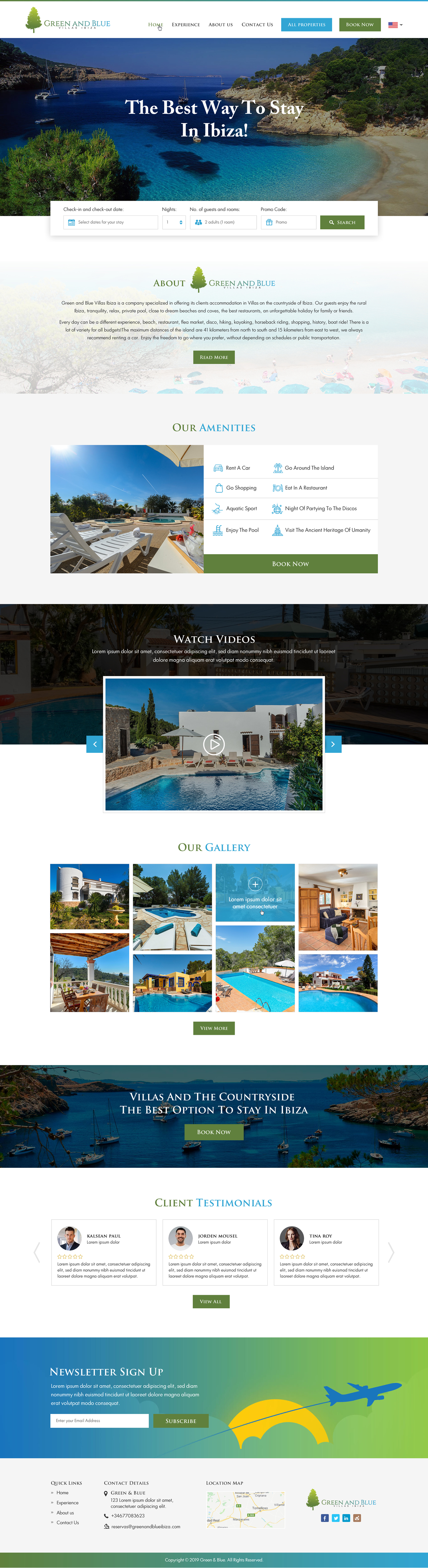Design Wordpress par Creative Design pour GREEN AND BLUE VILLAS IBIZA SL | Design #21691261