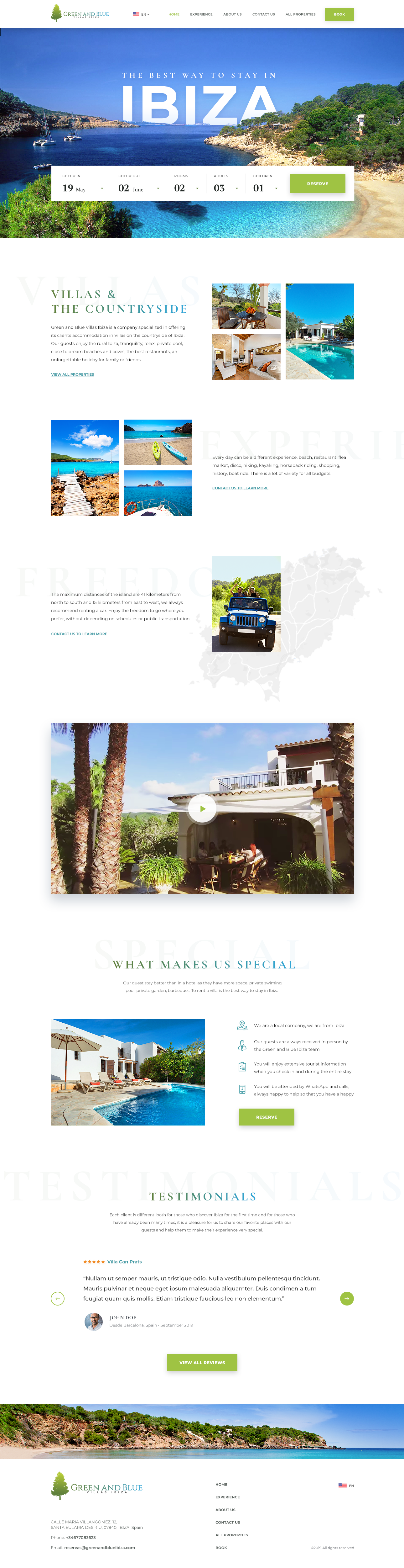 Diseño Wordpress por alejandromay para GREEN AND BLUE VILLAS IBIZA SL | Diseño #21660142