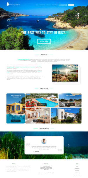 Wordpress Design by enren for GREEN AND BLUE VILLAS IBIZA SL | Design: #21668599