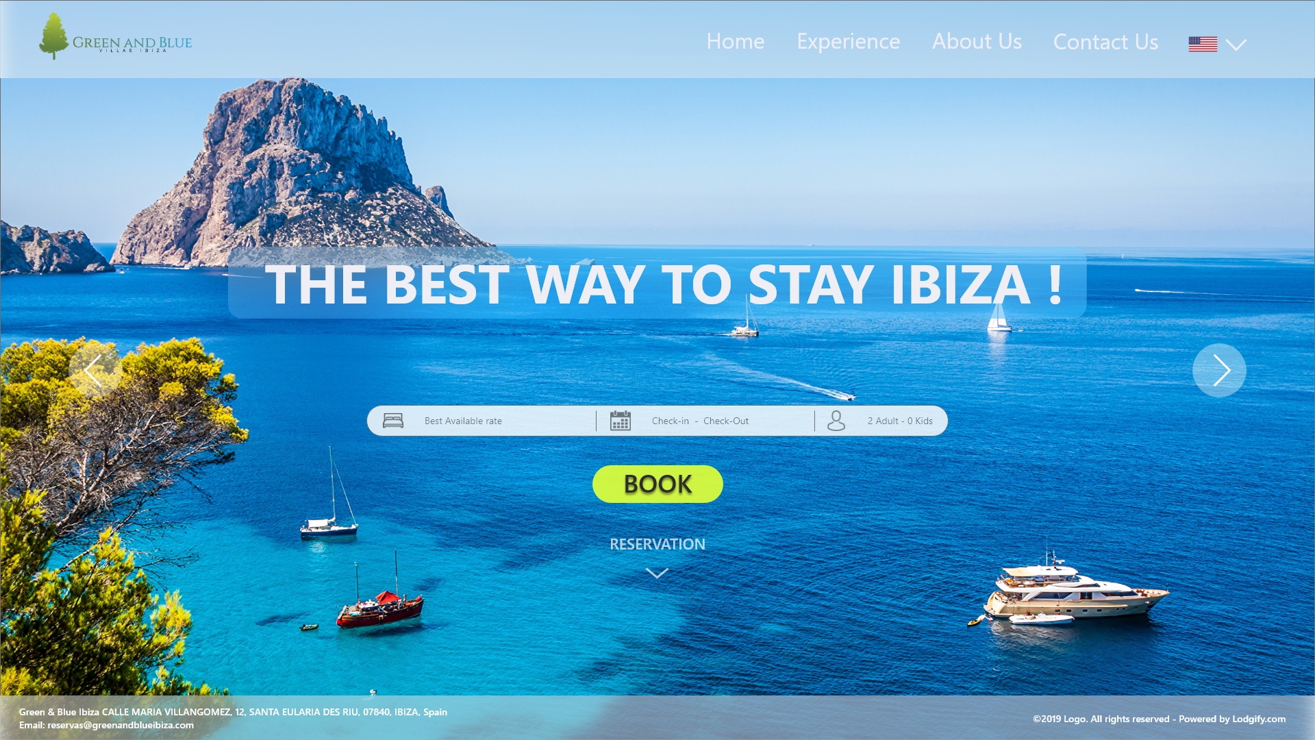 Wordpress Design by moh.ikra 3 for GREEN AND BLUE VILLAS IBIZA SL | Design #21640950
