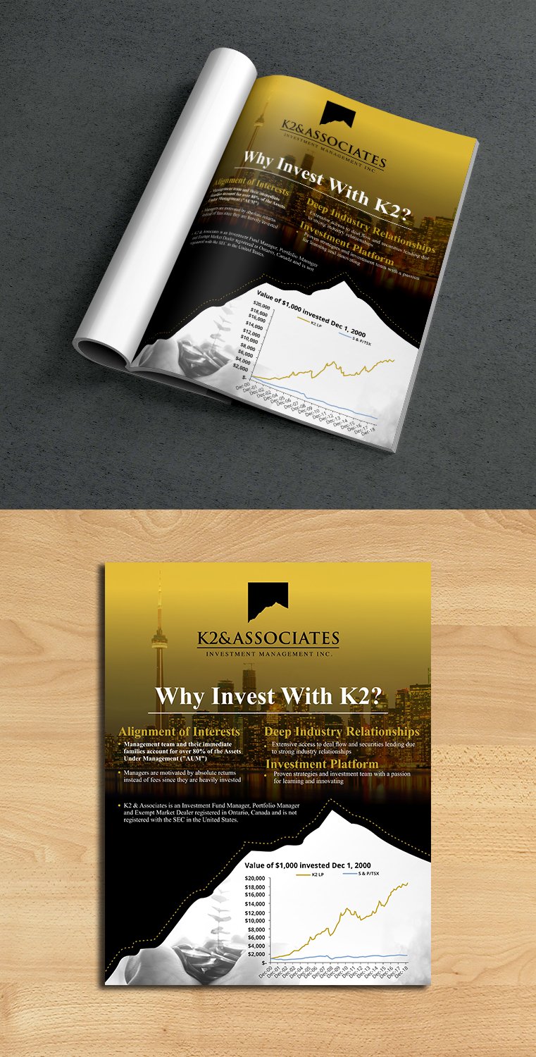 Design Publicitaire par ecorokerz pour K2 & Associates Investment Management Inc.  | Design #21385255