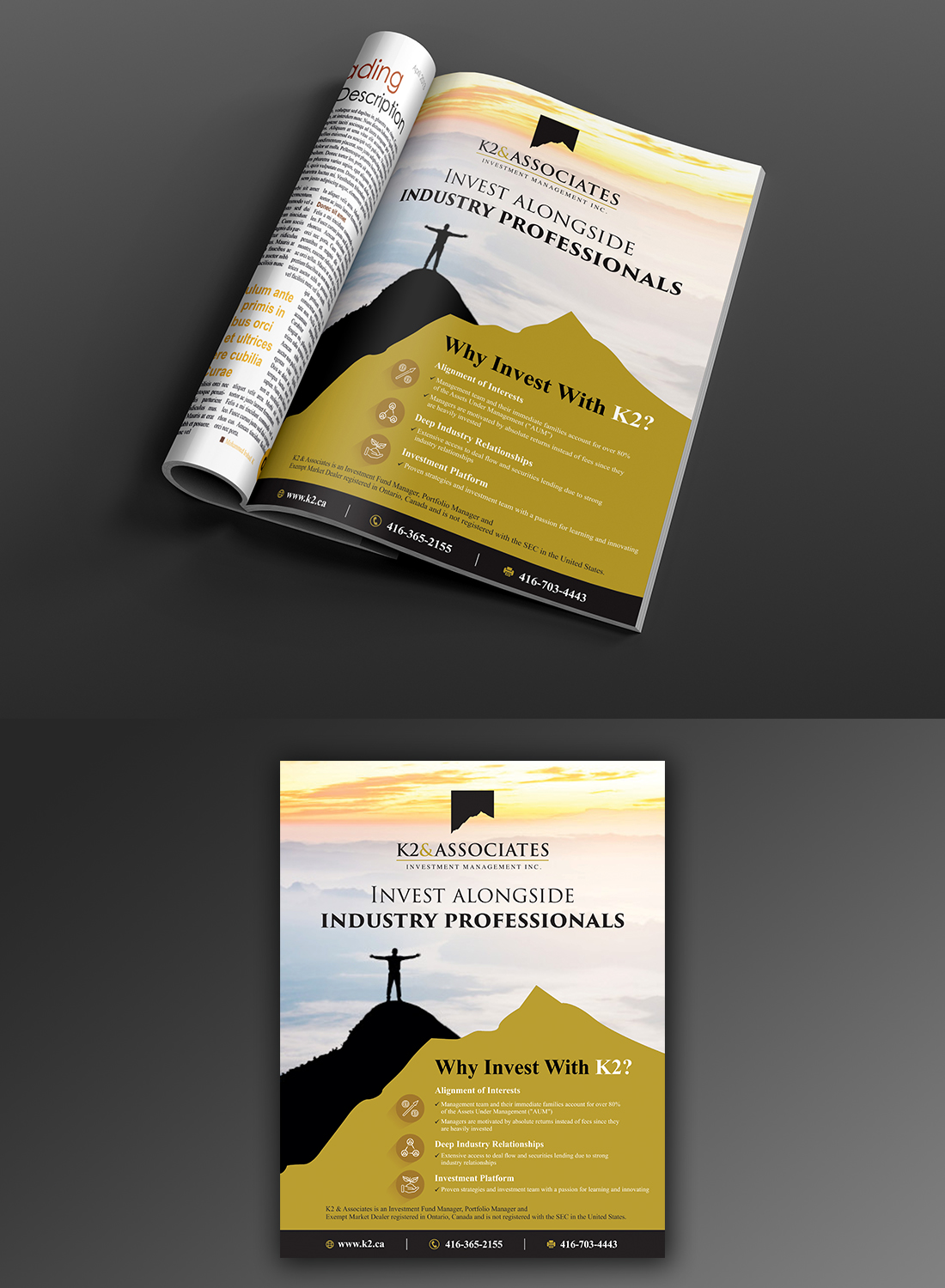 Advertisement Design by ecorokerz for K2 & Associates Investment Management Inc.  | Design #21385476