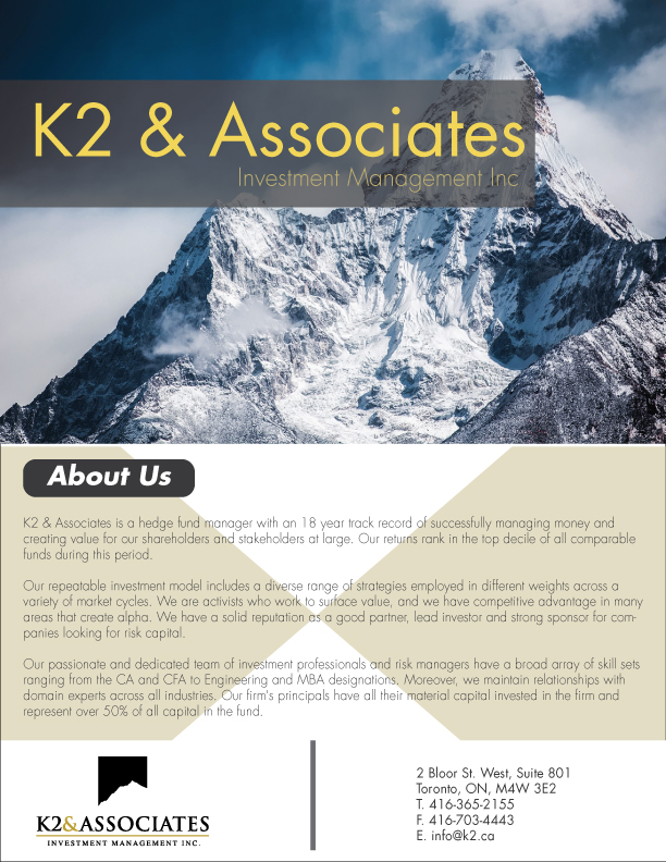 Diseño Publicitario por Korban para K2 & Associates Investment Management Inc.  | Diseño #21334151
