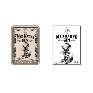 Mad Hatter Gin bottle label | Diseño de Etiqueta por Shark1