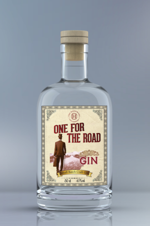 Gin Bottle Label - 'One For The Road' | Diseño de Etiqueta por ronin71