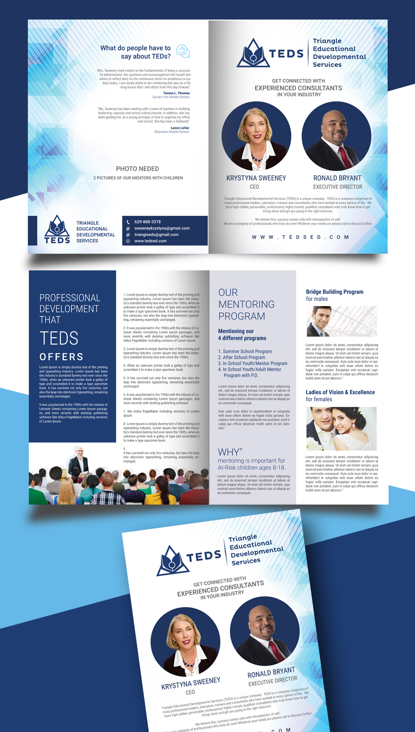 Brochure Design by uk for Triangle Educational Developmental Services | Design #21307665
