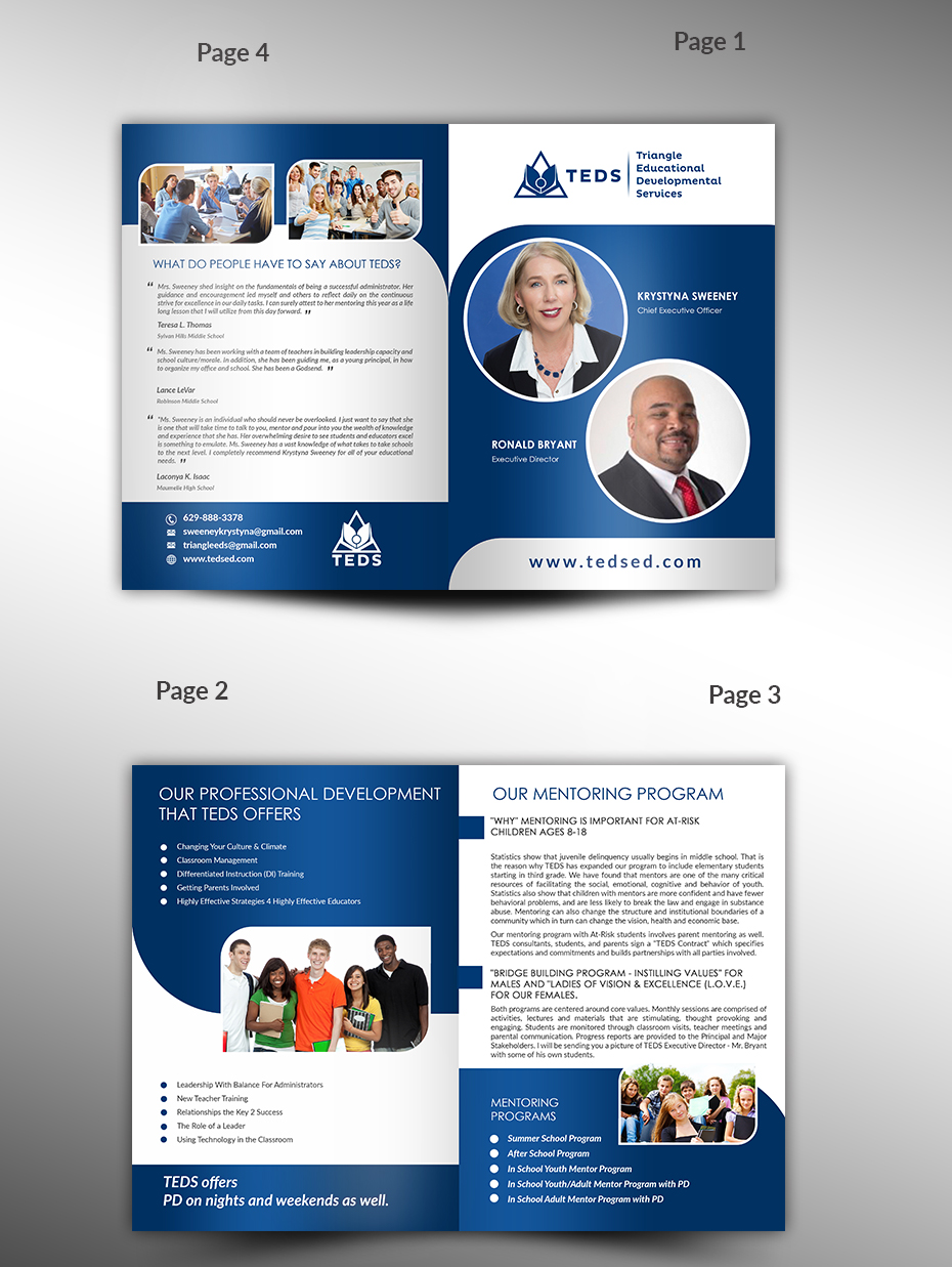 Brochure Design by innovative earth for Triangle Educational Developmental Services | Design #21450569