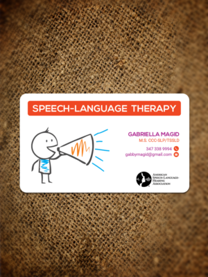 Speech Pathology card for parents of young children | Diseño de Tarjeta de Presentación por Sandaruwan