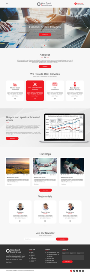 Web Design by bdesigner9 for West Coast Swiss Group | Design #21311900