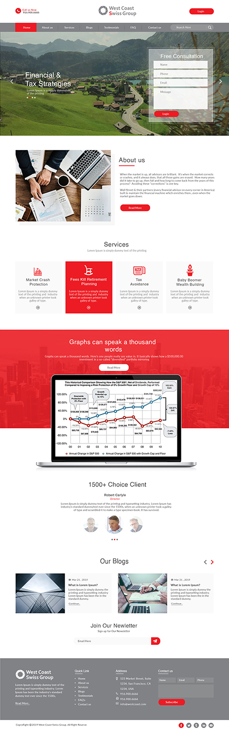 Web Design by bdesigner9 for West Coast Swiss Group | Design #21317251