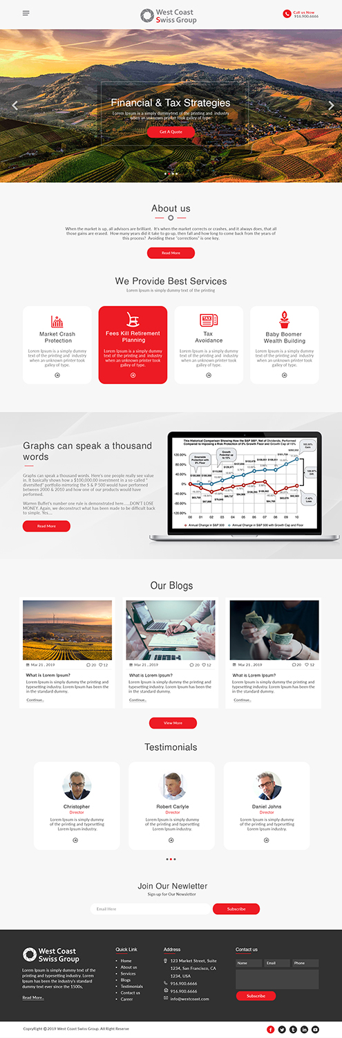 Web-Design von bdesigner9 für West Coast Swiss Group | Design #21320576