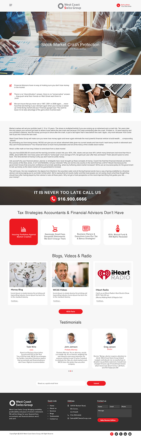 Diseño Web por bdesigner9 para West Coast Swiss Group | Diseño #21354658