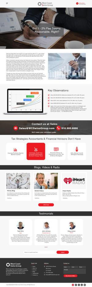 Web-Design von bdesigner9 für West Coast Swiss Group | Design: #21371790
