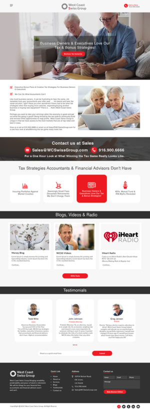 Web-Design von bdesigner9 für West Coast Swiss Group | Design: #21371791