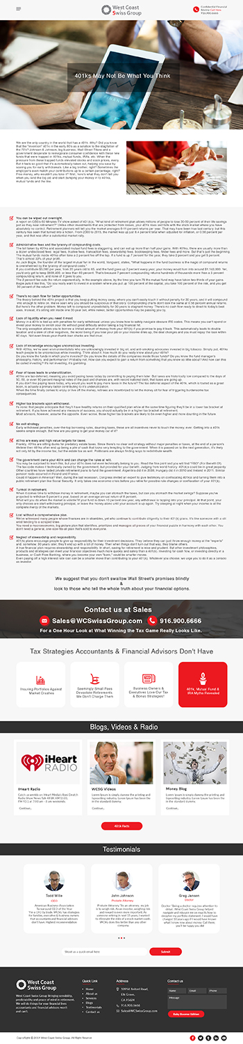 Web-Design von bdesigner9 für West Coast Swiss Group | Design #21390313