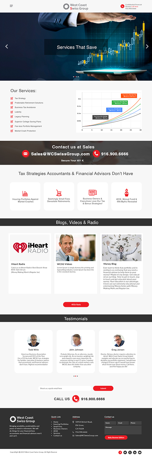 Web-Design von bdesigner9 für West Coast Swiss Group | Design #21411866