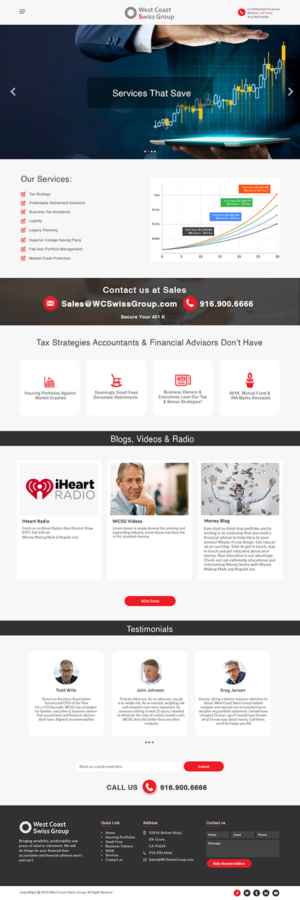 Web-Design von bdesigner9 für West Coast Swiss Group | Design: #21411866