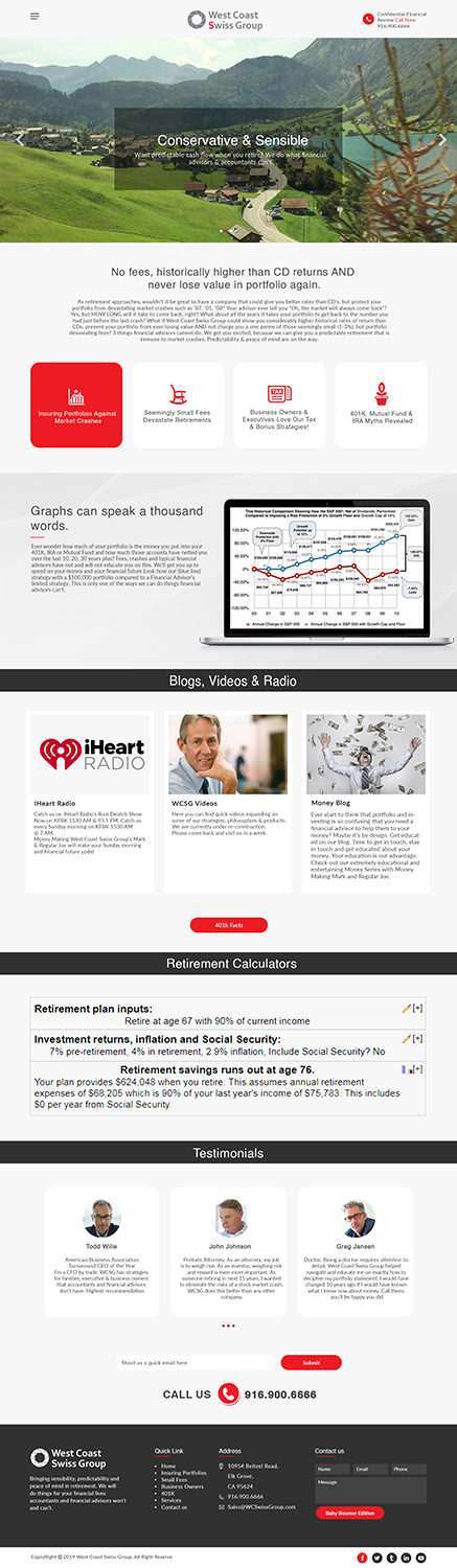 Web Design par bdesigner9 pour West Coast Swiss Group | Design #21416210