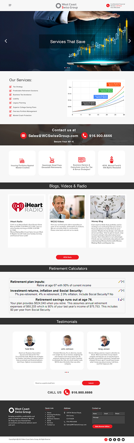 Diseño Web por bdesigner9 para West Coast Swiss Group | Diseño #21416232
