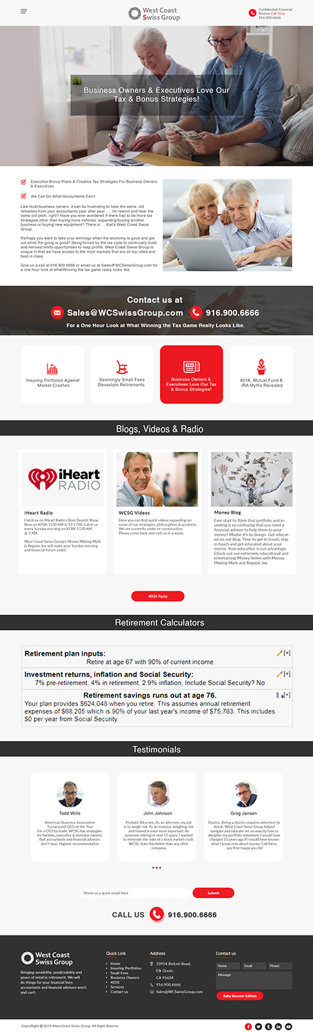 Web Design par bdesigner9 pour West Coast Swiss Group | Design #21416837