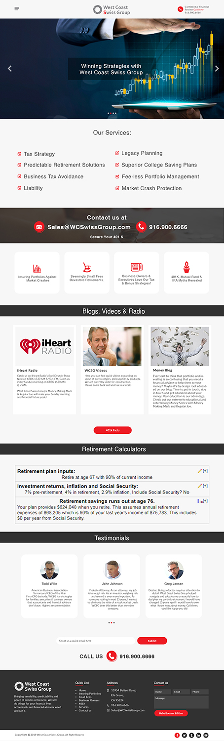 Diseño Web por bdesigner9 para West Coast Swiss Group | Diseño #21416840