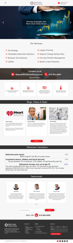 Web-Design von bdesigner9 für West Coast Swiss Group | Design: #21416840