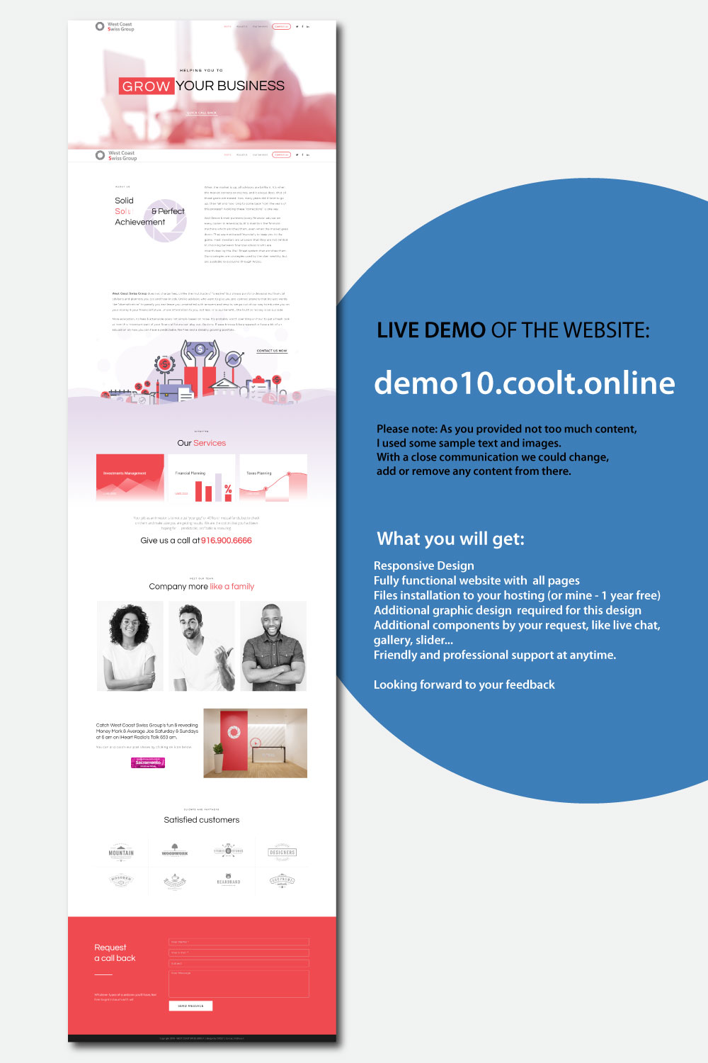 Diseño Web por coo.lt para West Coast Swiss Group | Diseño #21316225