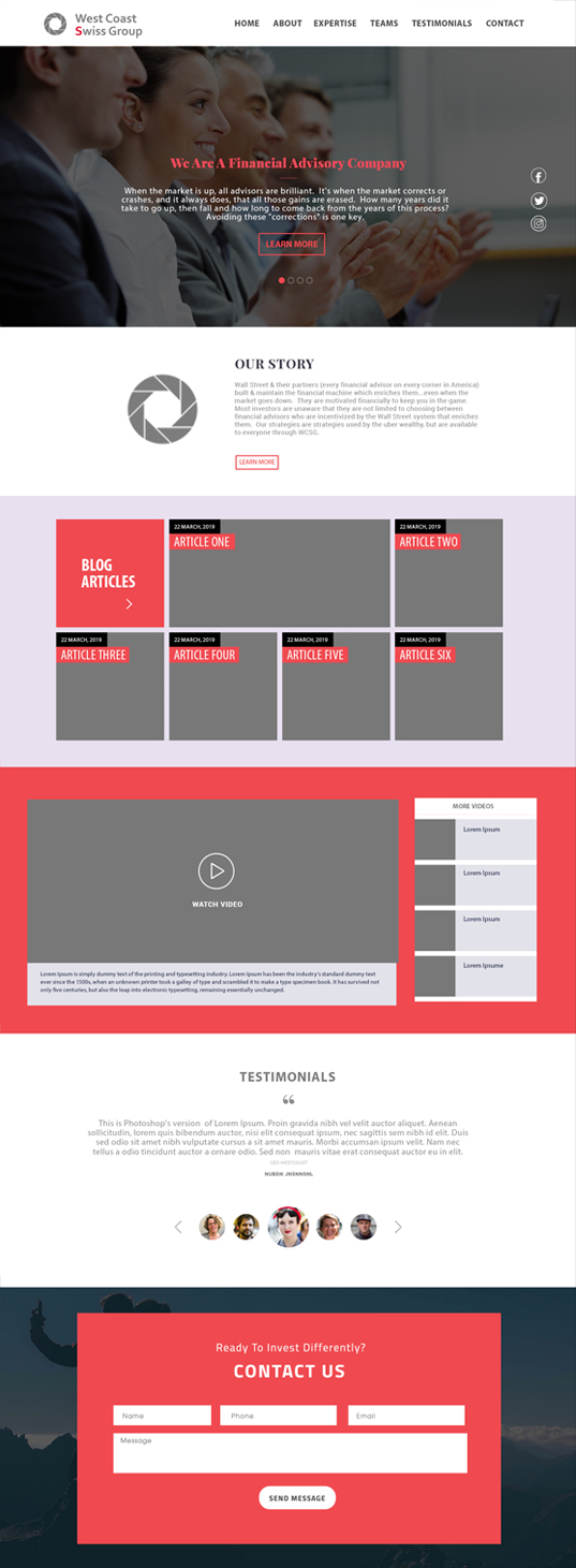 Diseño Web por Andrew Asiimwe para West Coast Swiss Group | Diseño #21319499