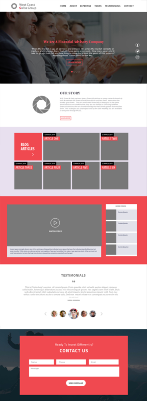 Web Design by Andrew26 for West Coast Swiss Group | Design #21319499